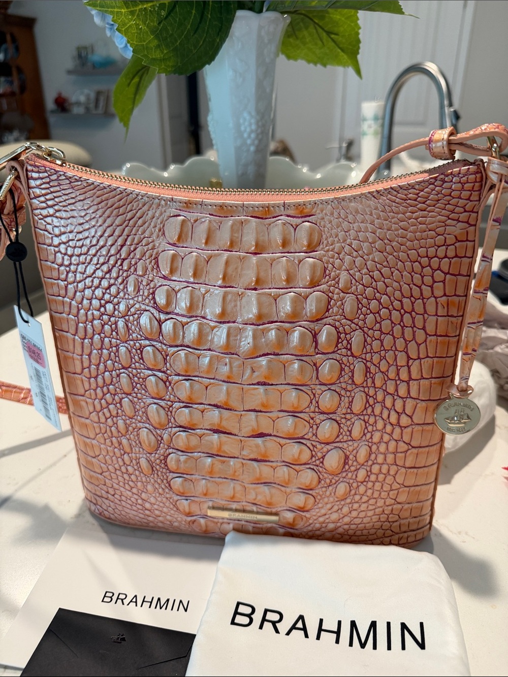 Brahmin Katie Crossbody in Apricot Rose Melbourne